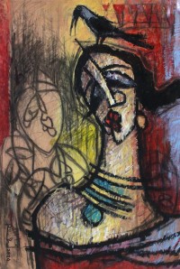 A. S. Rind, 36 x 24 Inch, Mixed Media on Canvas, Figurative Painting, AC-ASR-465